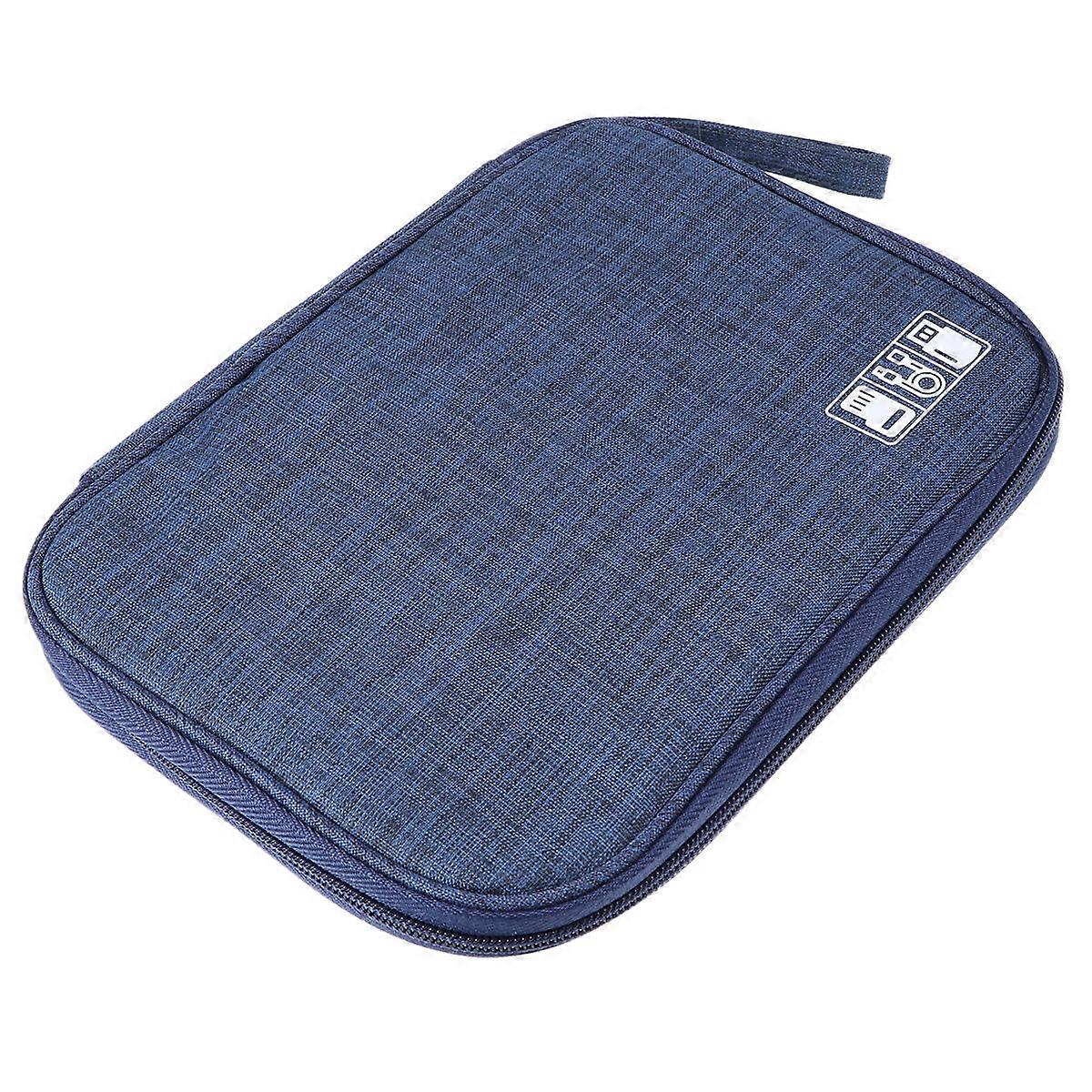 Digital Cable Storage Bag for Tool Multi-Function USB Cable Organizer Pouch Navy