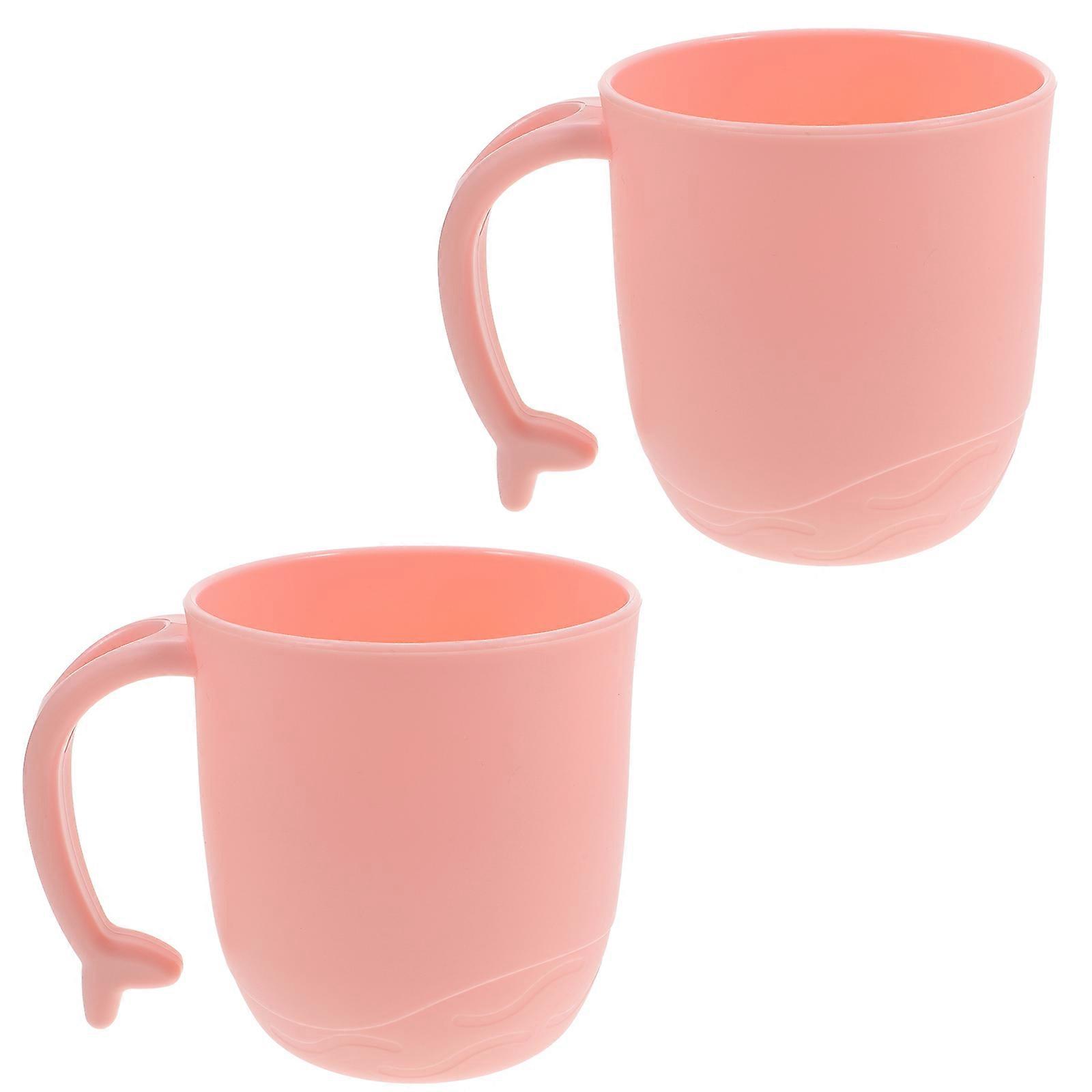 Children Toothbrush Cups Practical Bathroom Holder 2Pcs Pink