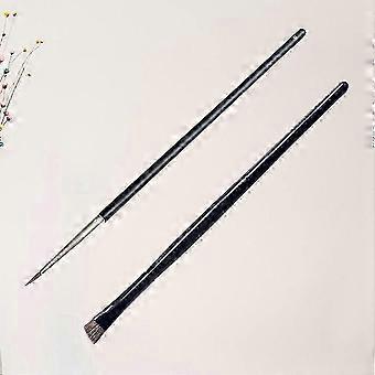 Eyeliner øyenskyggesett profesjonell bruk daglig kosmetikkbørster langt skaft 2 stk for kvinner