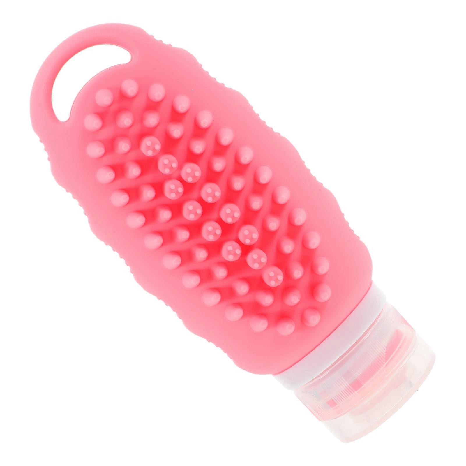 Refillable Silicone Travel Bottle for Storage Pink Leakproof Container