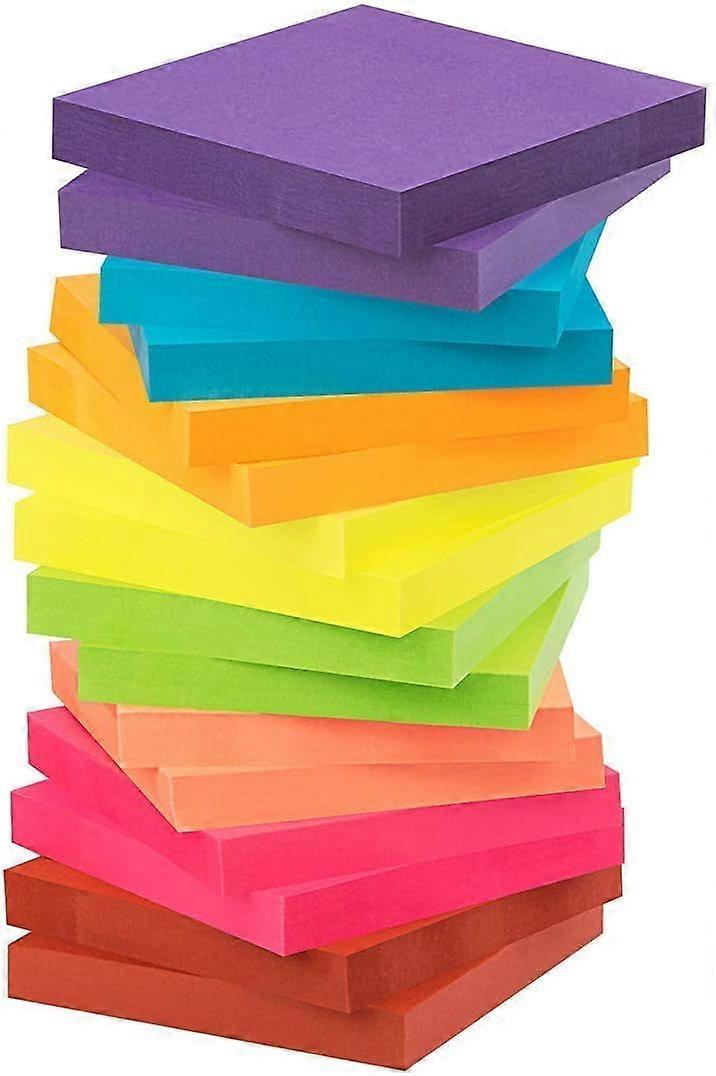 8 Assorted Colour Sticky Notes, 76 X 76 mm100 Sheets/Pad Self-Sticky Notes