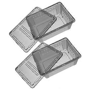 2pcs Reptil Box Reptil Habitat Cases Reptil Feeding Box Reptil Container