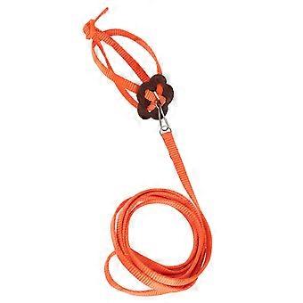Pássaro Harness Parrot Leash ajustável pássaros nylon corda antimordida para treinamento ao ar livre (laranja)