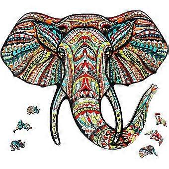Wooden Puzzles for Adults, Elephant Shaped Puzzle. Great Gift Idea for Adults and Kids. 150+ Unique Shape Jigsaw Pieces 9.4x11.4 in(Large)