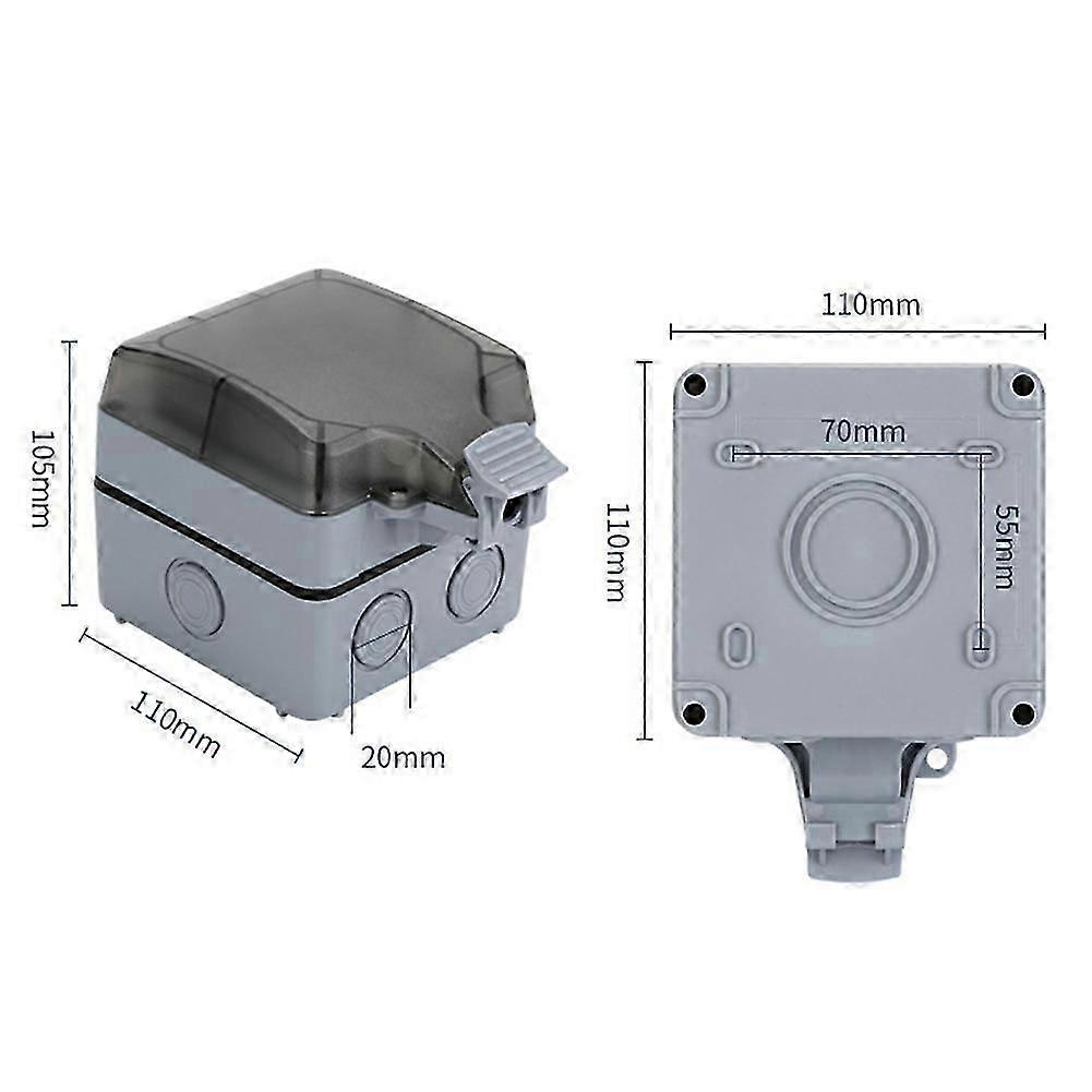 IP66 16A Rainproof Charging Socket Outdoor Socket Waterproof Box with Switch EU Plug