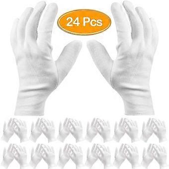 Gants hydratants adaptés à l’eczéma, blanc, coton, 24 pièces, grand tissu respirant, accélère la guérison, ne tache pas, convient à plusieurs