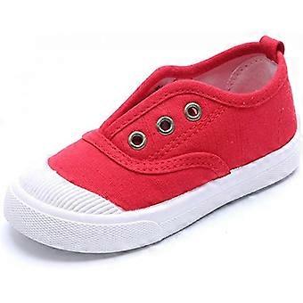 Junge 's und Mädchen 's Canvas Leichte Slip-on Sneakers Laufschuh ---- Rot Größe 22