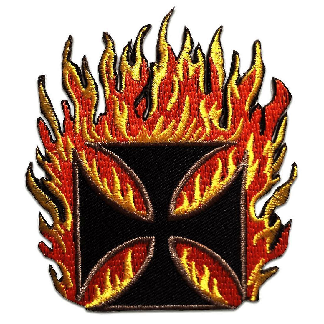 Patch / Iron-on Patch - Chopper Cross - Black - 7.2x8 - Applique Patch
