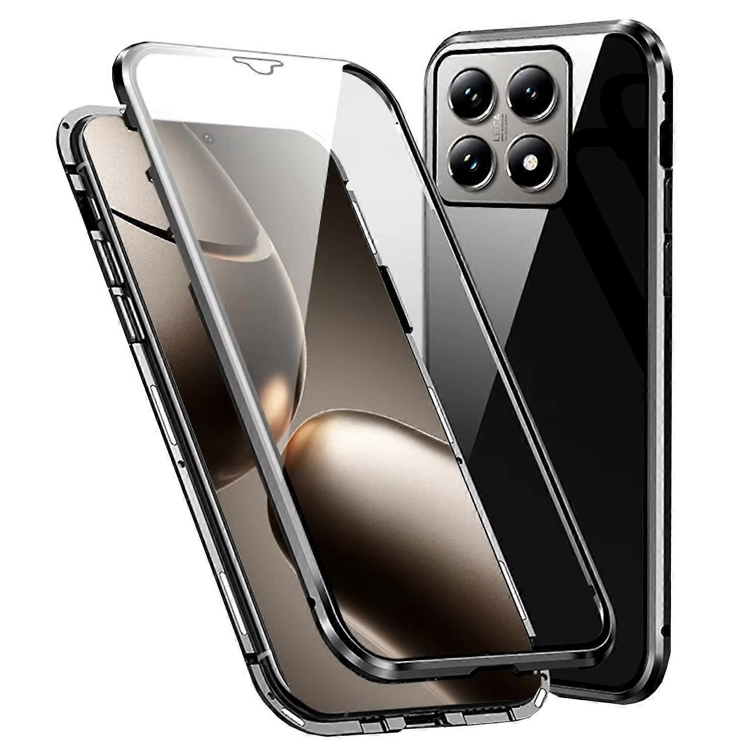 For Xiaomi 14T Phone Case 360 ​​Magnetic Glass Bumper Metal Case Cover
