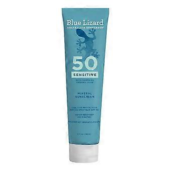 Protetor solar australiano Blue Lizard, protetor solar mineral para pele sensível, FPS 50, 148 ml (5 fl oz)