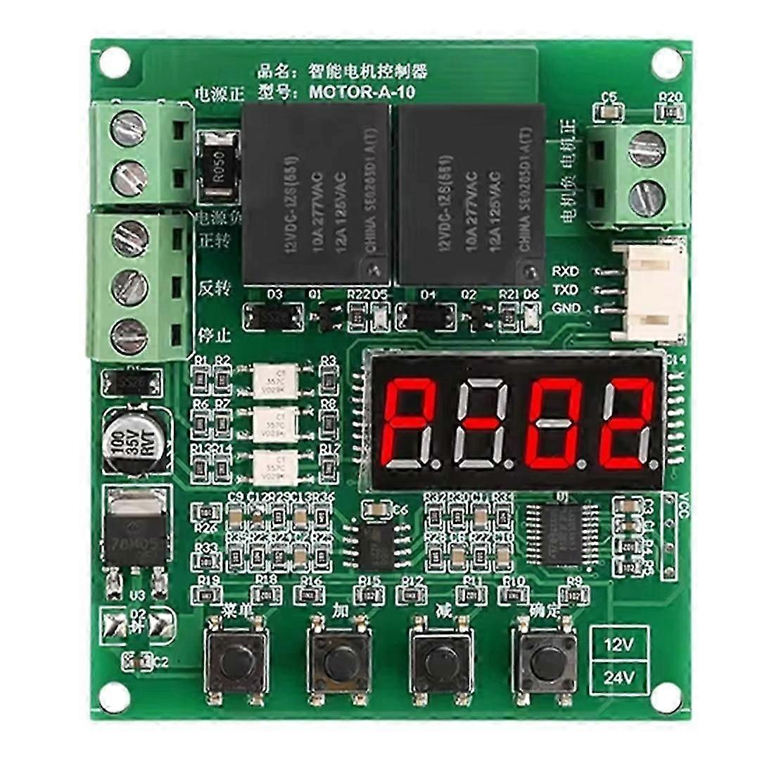 DC 24V Motor Drive Controller Forward/Reverse Rotation Control with Limit Timing Delay Overcurrent Protection