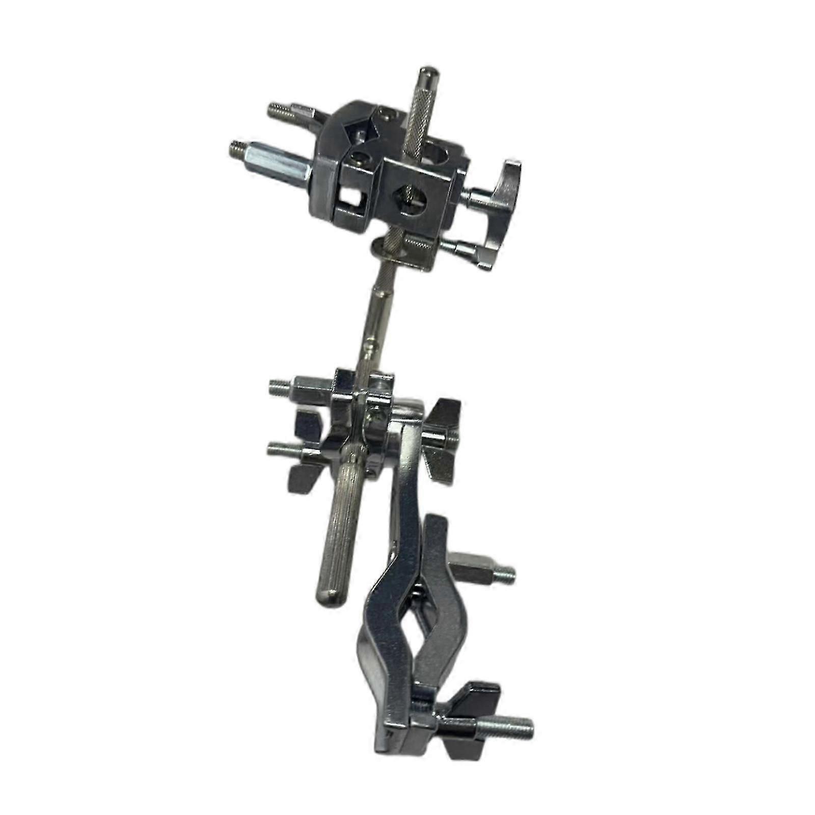 Multiple Position Memory Lock Percussion Accessory Clamp 360degrees Pivoting Adjustable Bracket Stainless Steel Texture
