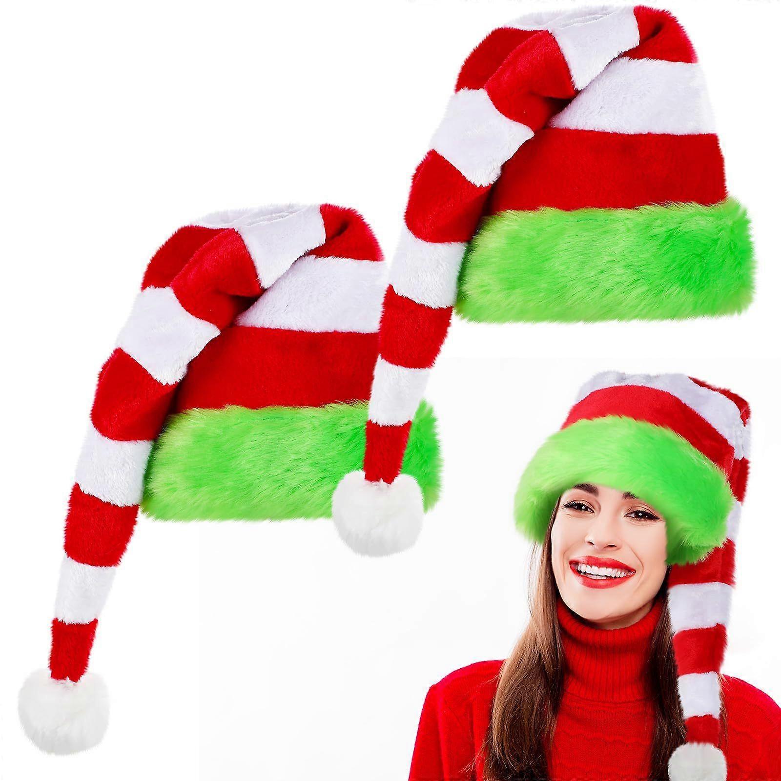 1x Christmas Thickened Patchwork Color Plush Hat Gift
