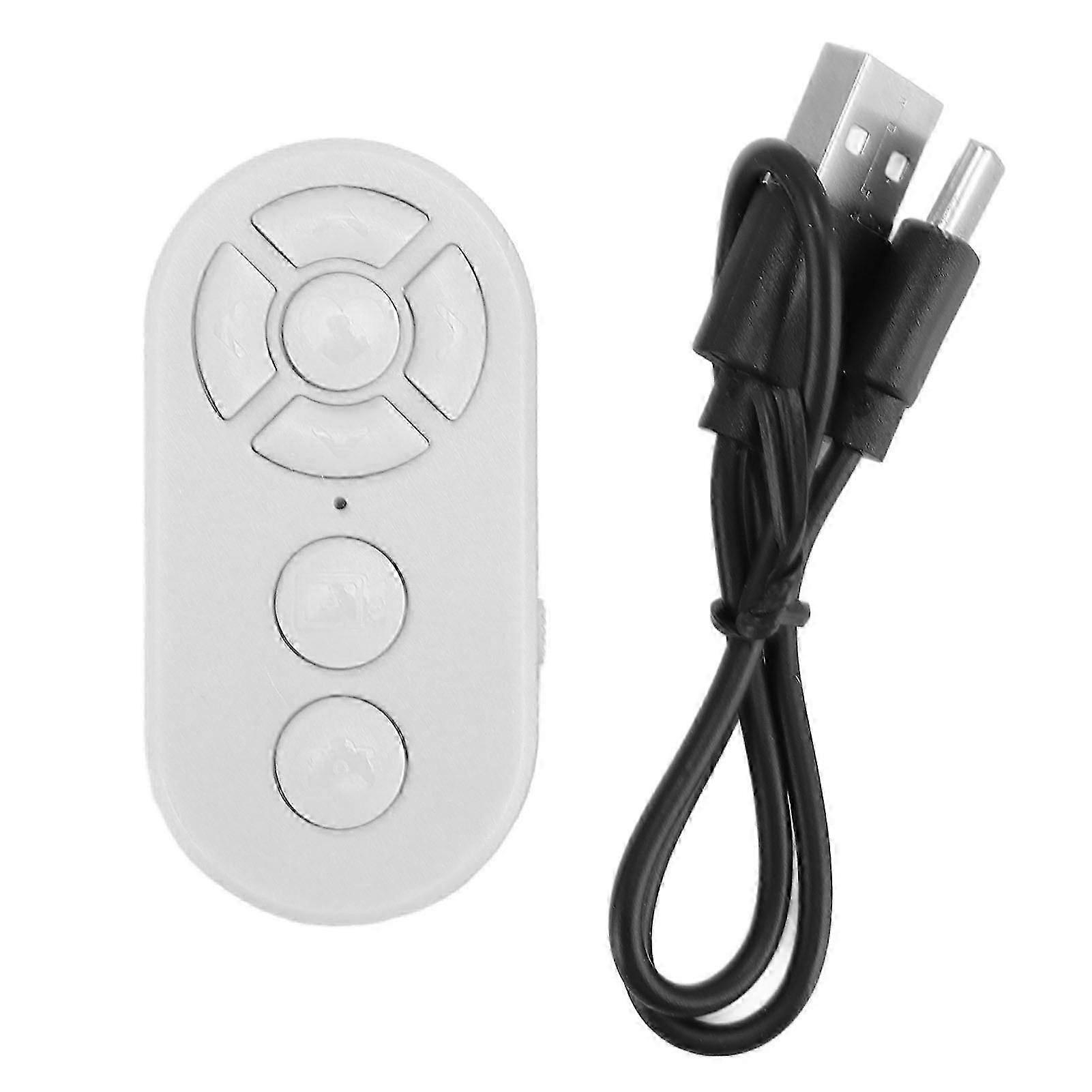 White Bluetooth Remote: Page Turner, Camera Shutter, Video Recorder for Android Devices