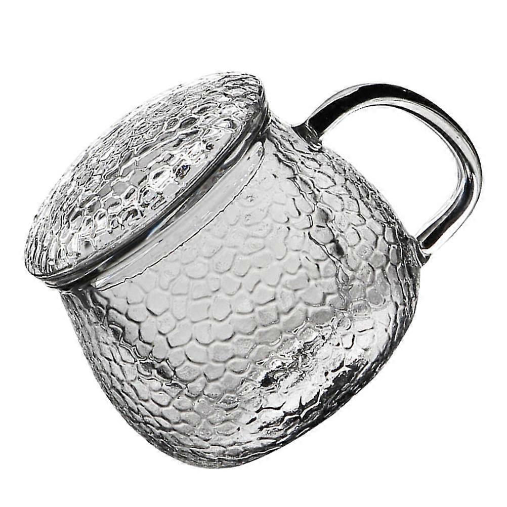 Glass Tea Mug Tea Cup with Filter for Drinking 2Pcs Hammer Pattern Cup