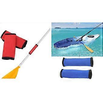 Revestido em neoprene antiderrapante, resistente a bolhas e impactos, este acessório durável para caiaque é compatível com remos separáveis ​​- 2 conjuntos (azul e vermelho).