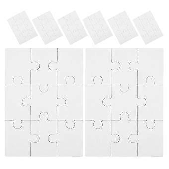 8 sheets of Blank Jigsaw Puzzle Pieces Sublimation Heat Transfer Rectangle Puzzles Toys