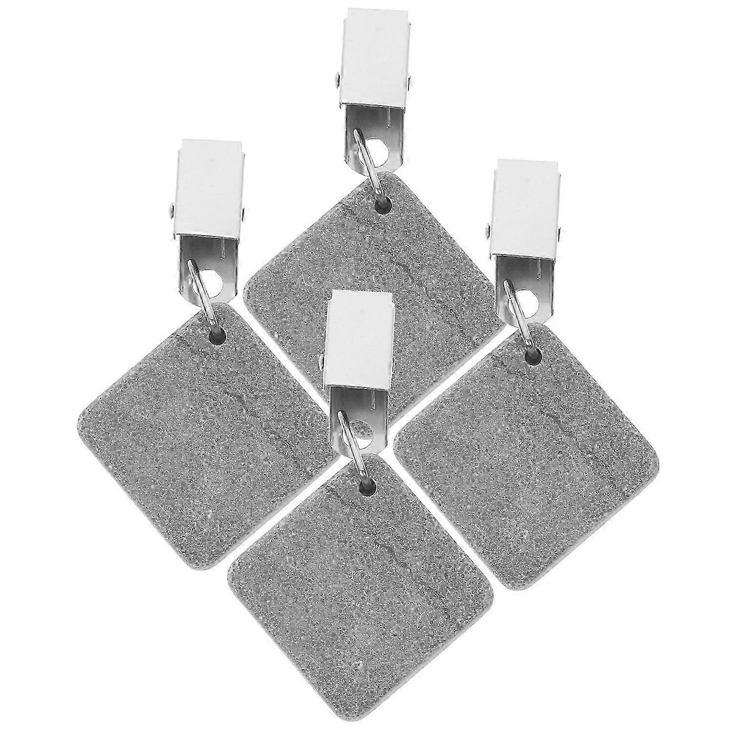 4 Pcs Grey Tablecloth Weight Clips, Reusable Replaceable Weights for Dining Room Tablecloth Decor