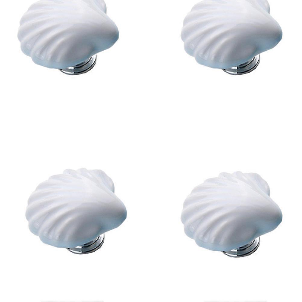 Cabinet Knob Ceramic Door Knobs for Drawer Pull Handle 4Pcs White Design