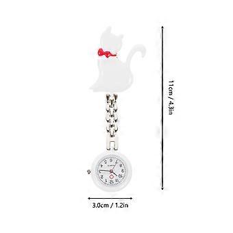 Quartz Nurse Pocket Watch for Decoration with 1Pcs Lovely Small Cat Theme