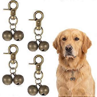 4 campanillas para collar de perro, campanillas extra ruidosas para perros para salir al exterior, campanillas de rastreo de mascotas de hierro con clips de cierre duraderos, colgante rastreador antipérdida de alta resistencia