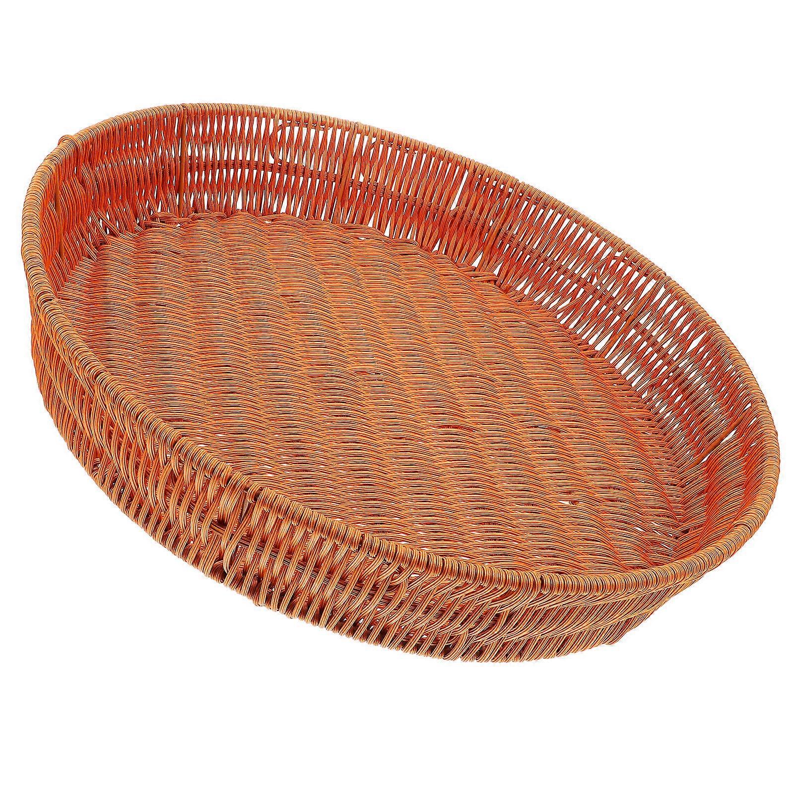 Round Woven Bread Storage Basket for Bread 1 Piece Plastic Material