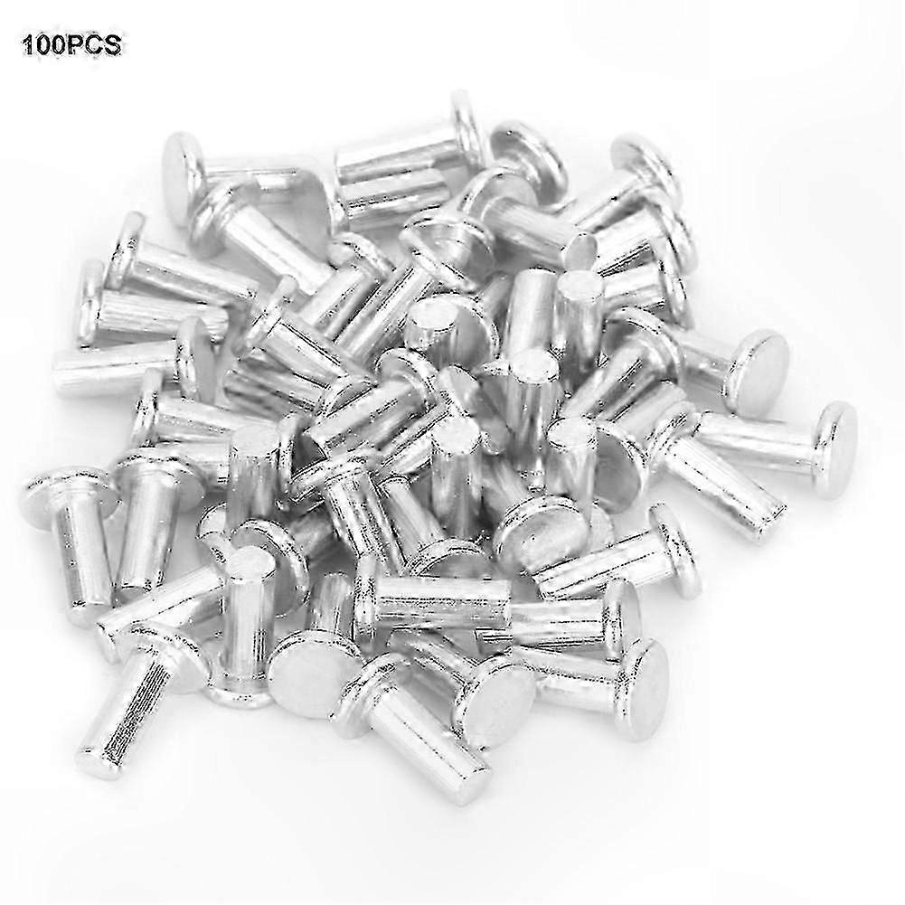 100pcs Solid Aluminum Rivets with M4 Flat Head and 12mm Length, Compatible with Various Applications