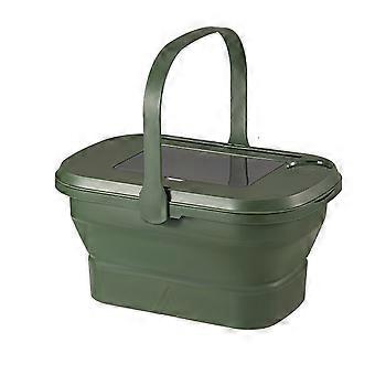 Folding Picnic Camping Storage Basket Large Capacity Outdoor BBQ Fishing Beverages and Fruits Storage Box Portable Spring Outing Hand Bucket