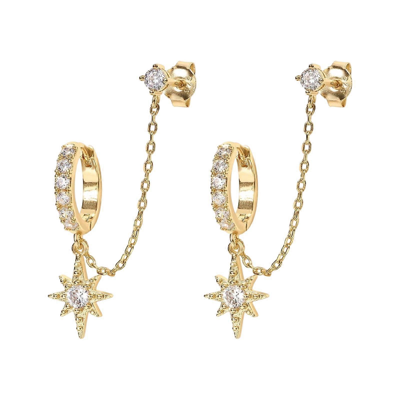 Double Piercing Tassel Drop Earrings