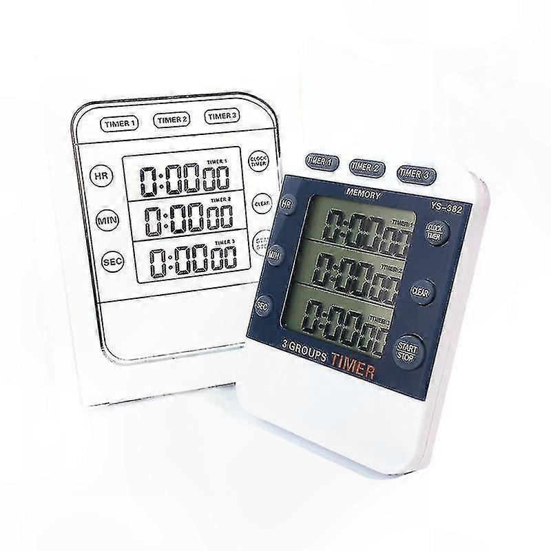 Adjustable Volume Cooking Timer with Large Display, Magnetic Back, 3 Channels Countdown & Stopwatch Function, Memory Feature