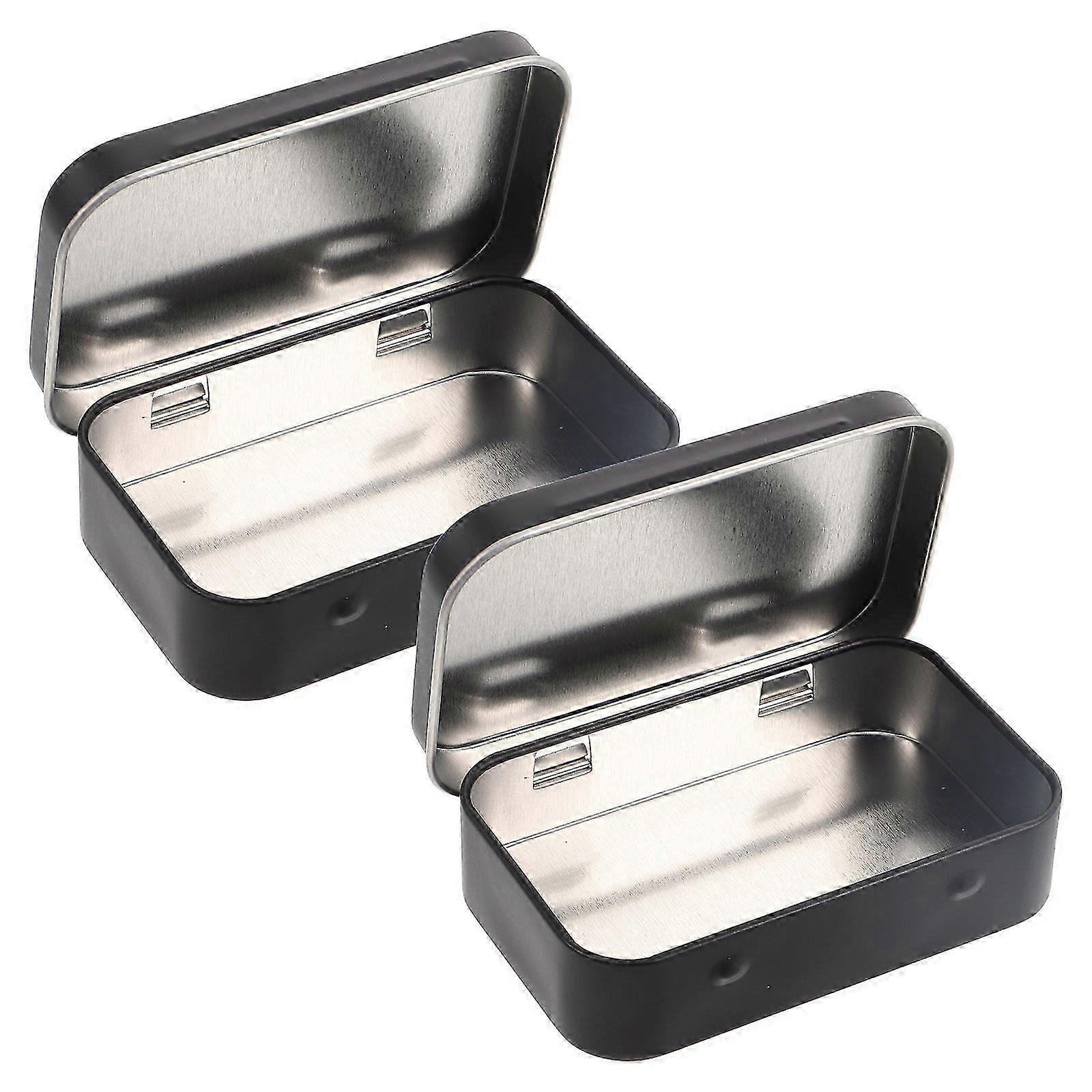 Black Rectangular Tin Storage Box