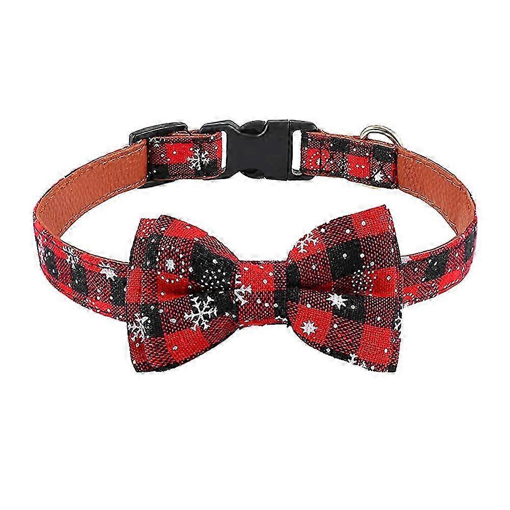 Snowflake Plaid Adjustable Pet Collar