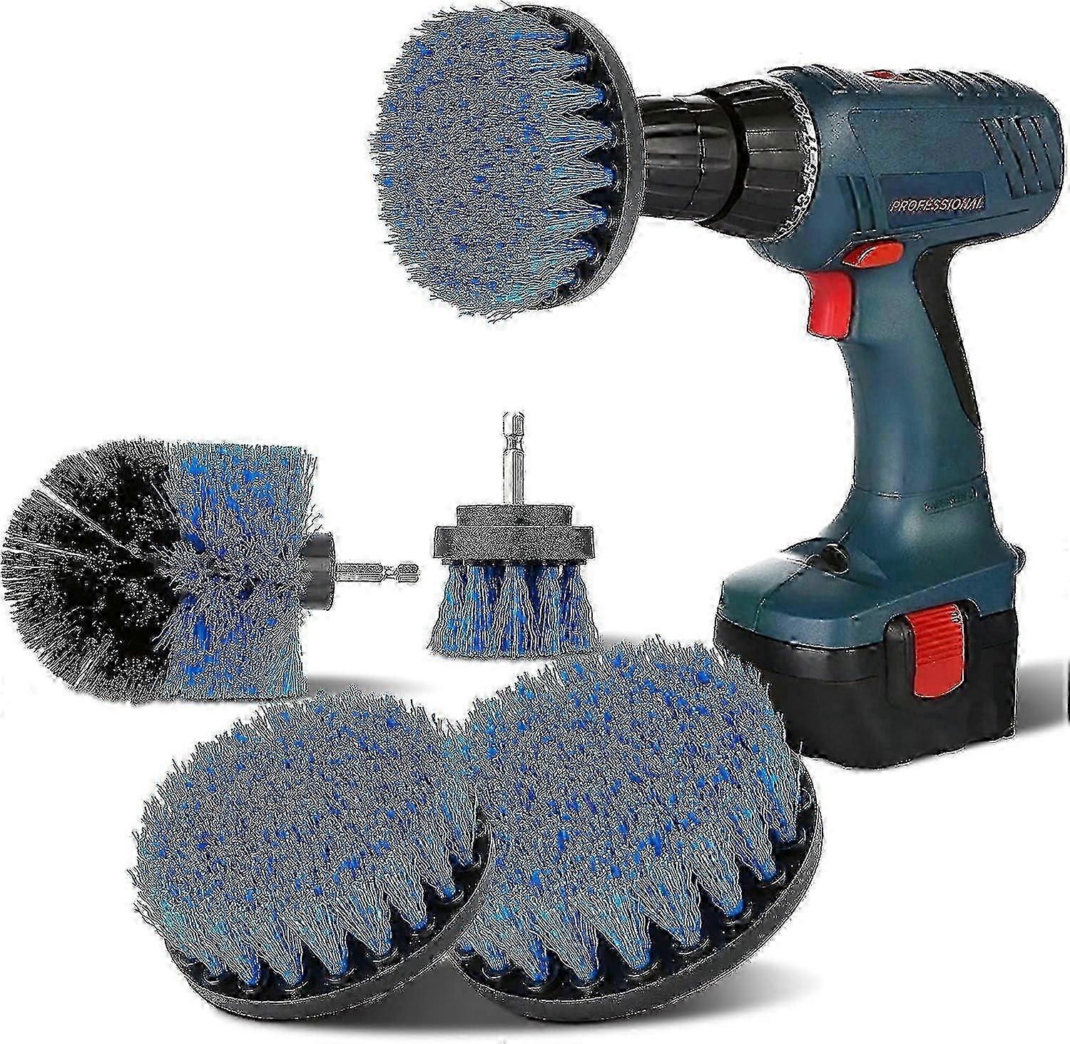 4-Piece Medium Bristle Drill Brush Set