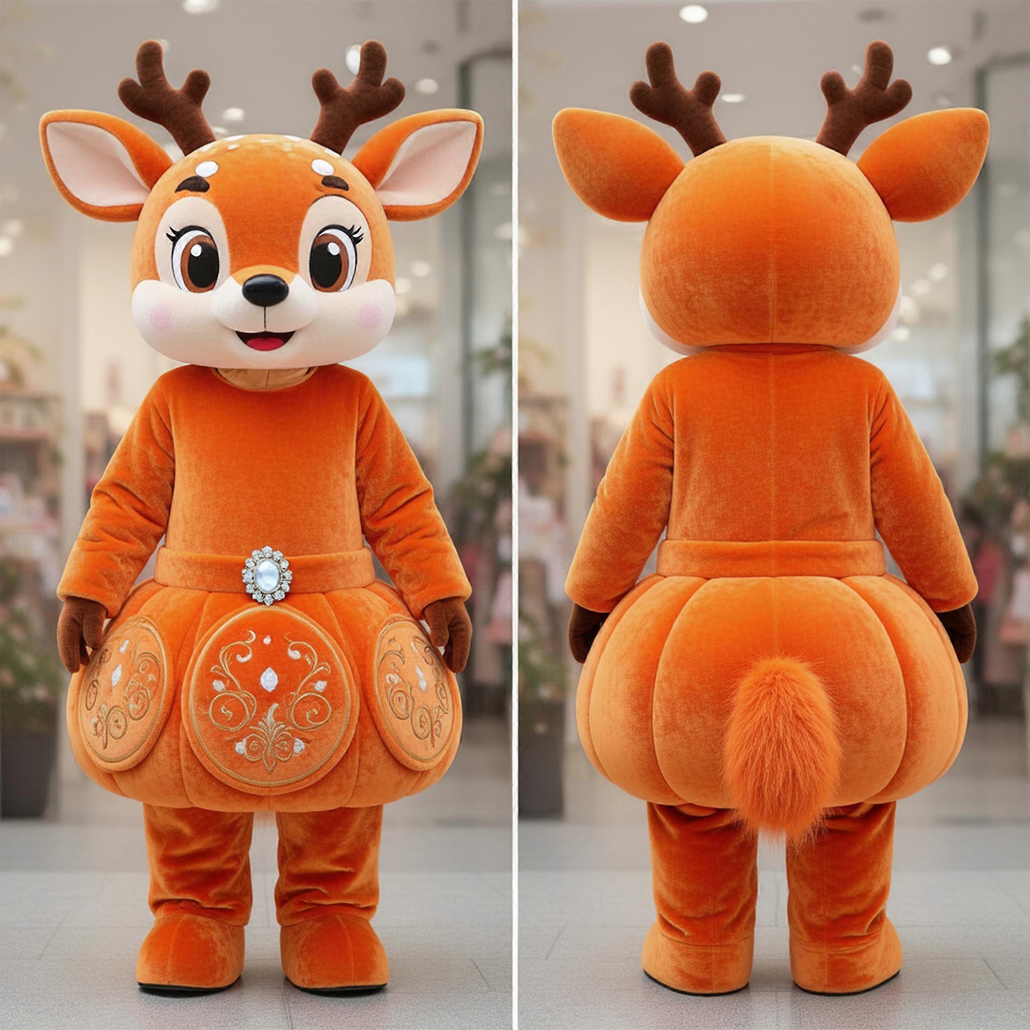 MASTICOT Rust Orange Wide Eyed Roe Deer Mascot