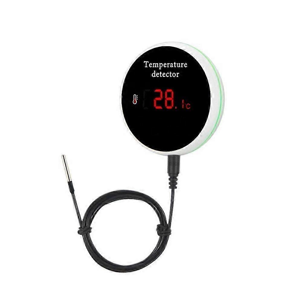 WiFi Thermometer with 1M Probe, Digital LCD Display, APP Push Notifications, EU Plug
