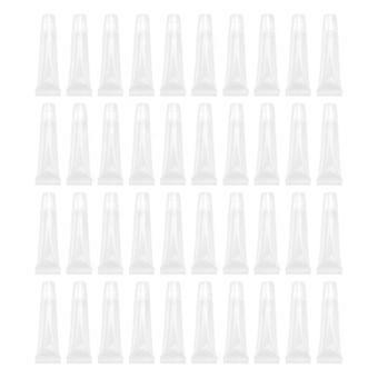 Refillable Leak Proof Transparent Plastic Tubes, Lightweight Portable Cosmetic Containers for Lip Balm Lotion DIY, 40Pcs