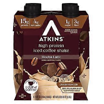 Atkins Protein Shake Mocha Latte Keto Friendly Gluten Free Ready to Drink 4 ct