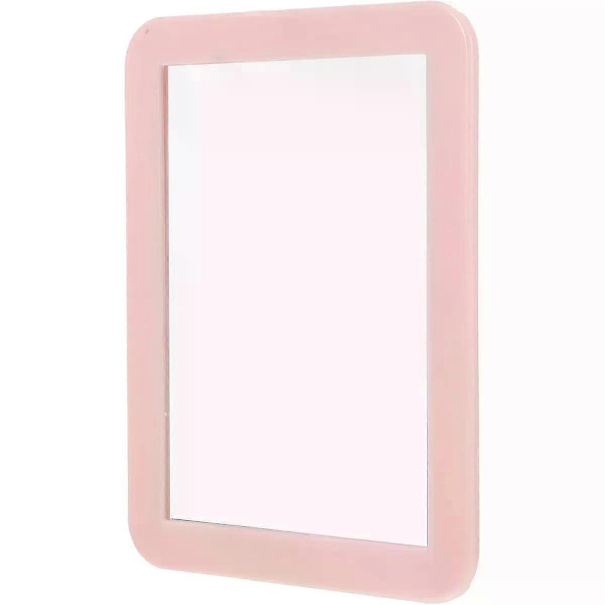 Magnetic Locker Makeup Mirror with Rectangular Glass, Pink