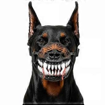 Hell Hound Monster Muzzle, Scary Natural Latex Dog Costume Muzzle for Halloween Party Cosplay