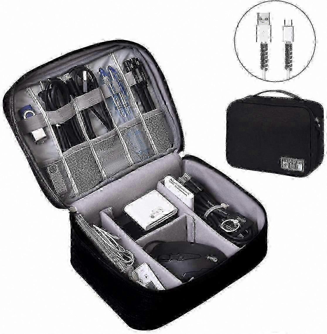 Mesh Top Zippered Cable Storage Bag