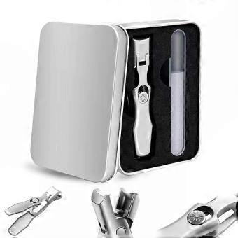 Wide Jaw Nail Clipper for Thick Nails with Catcher, Large Stainless Steel Toenail Clipper Set, Silver