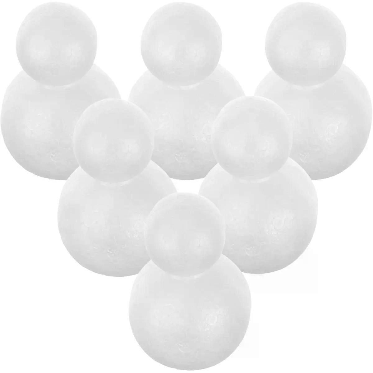 White Polystyrene Snowman Expanded DIY Ornament 6pcs