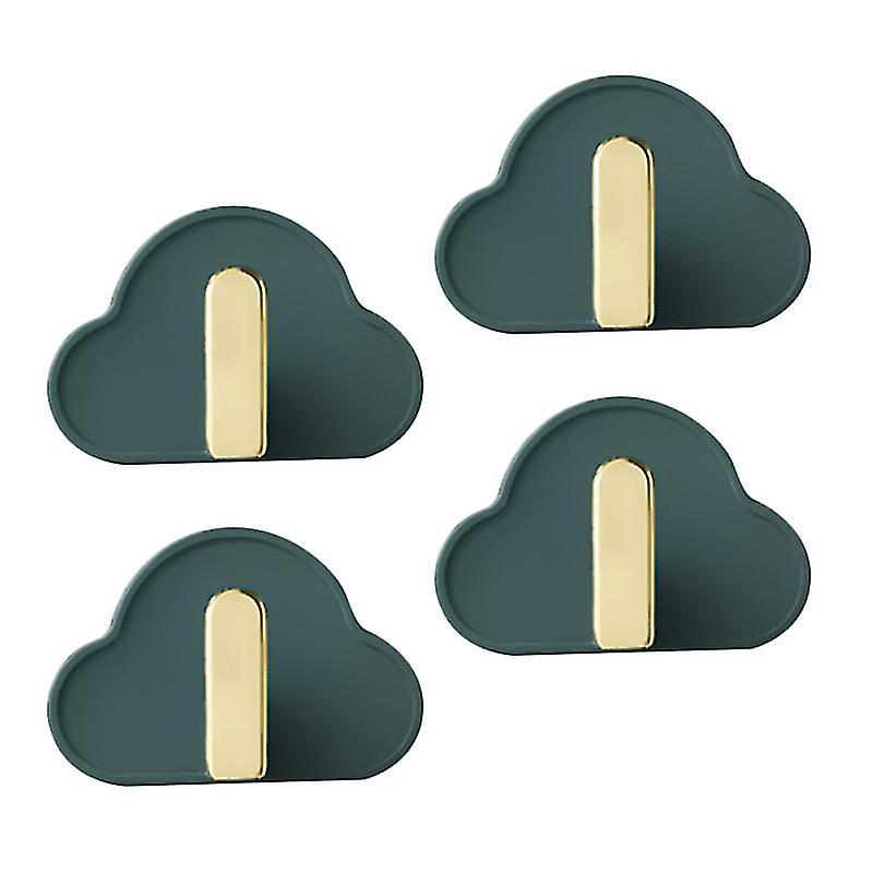 5.3X4.7cm Green Robe Hooks 4 Pcs Hat Hooks Adhesive Clothes Hooks Wall Hanging Hooks Plastic Key Hoo