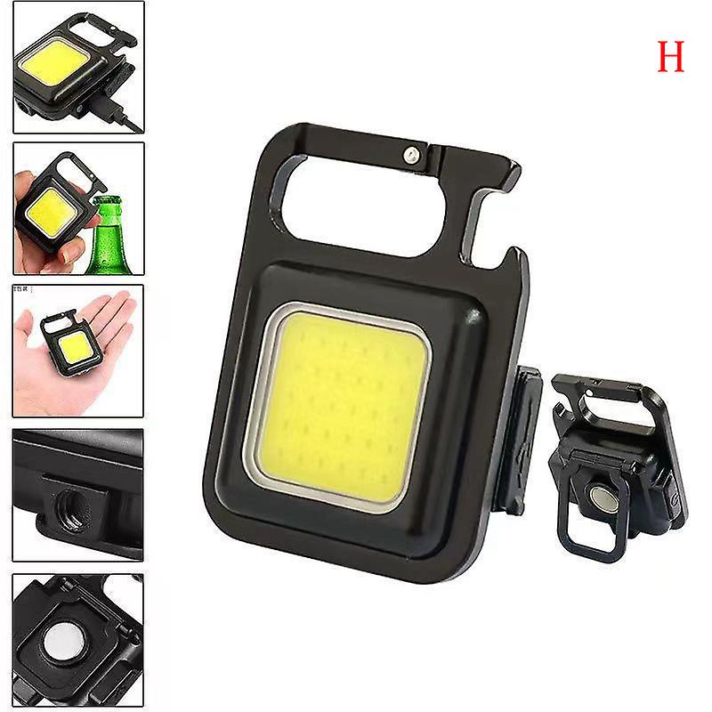 Mini Flashlight Keychain Rechargeable Cob Waterproof Portable Led Work Light