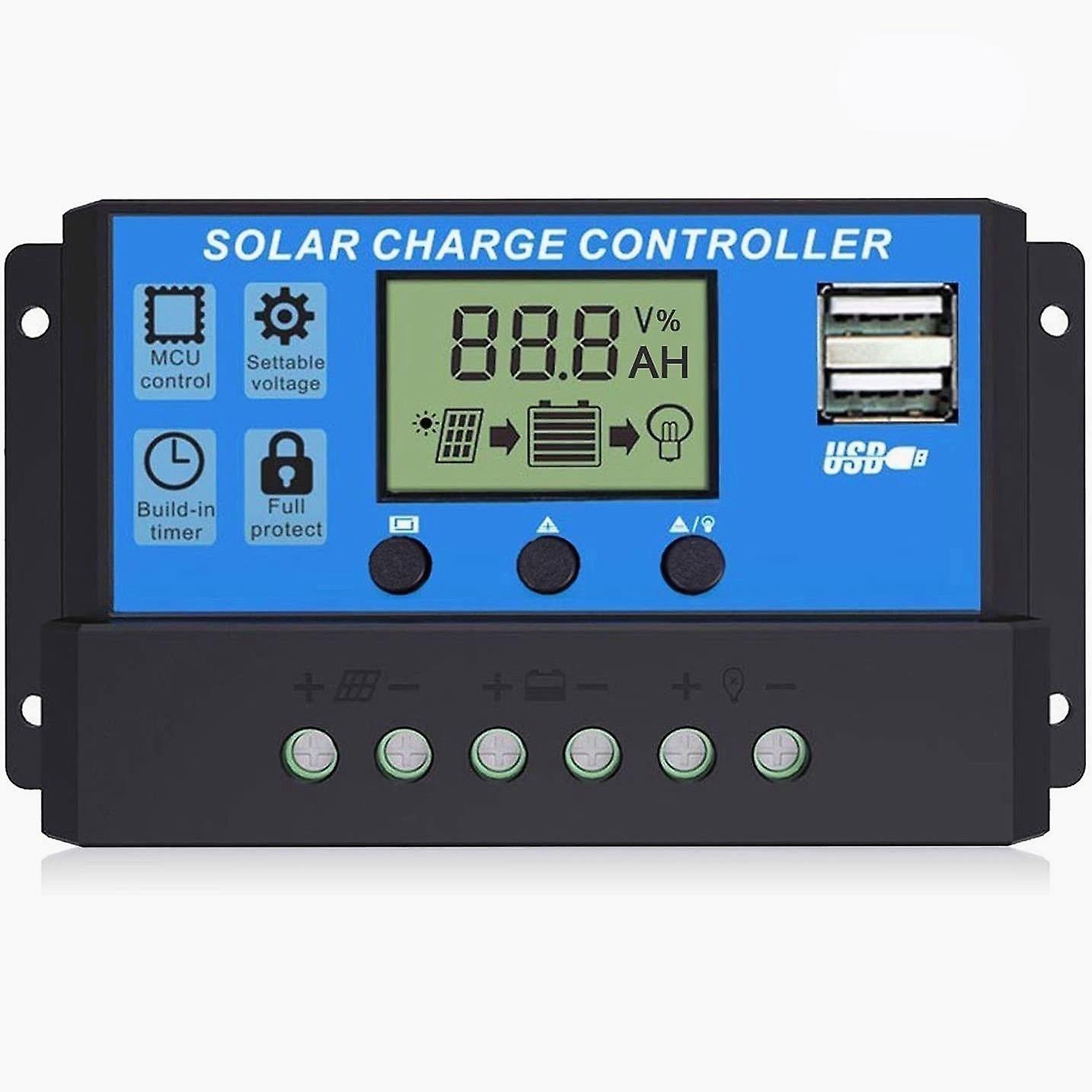 Multi-function Lcd Solar Panel Charger Controller 12v/24v - Adjustable Display