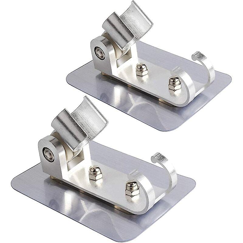 Strong Adhesive Shower Head Holder for Wall Mounted Shower Head Adjustable Mounting Bracket with 2 Hanging Hooks No Drilling Needed for Marble, Glass,