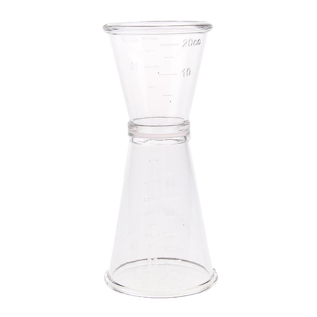 Clear Plastic Double Jigger Cocktail Wine Shot Drink Bartender Measuring Cup