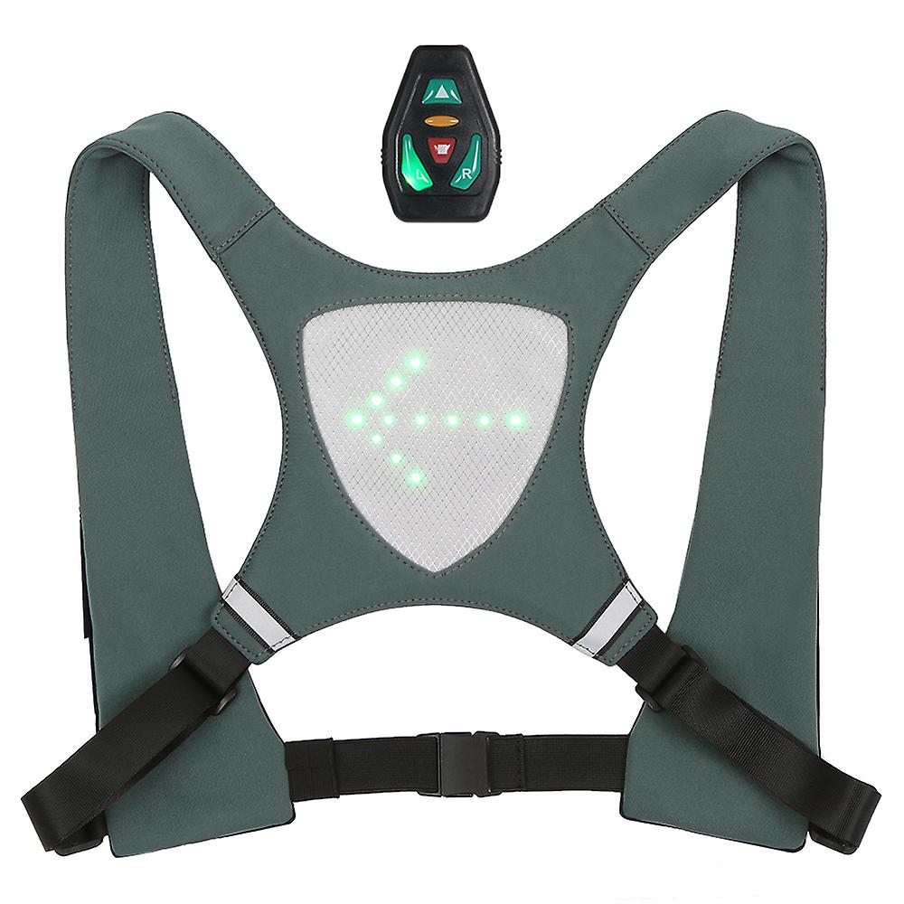 Usb Rechargeable Reflective Vest Backpack With Led Turn Signal Light Remote Control