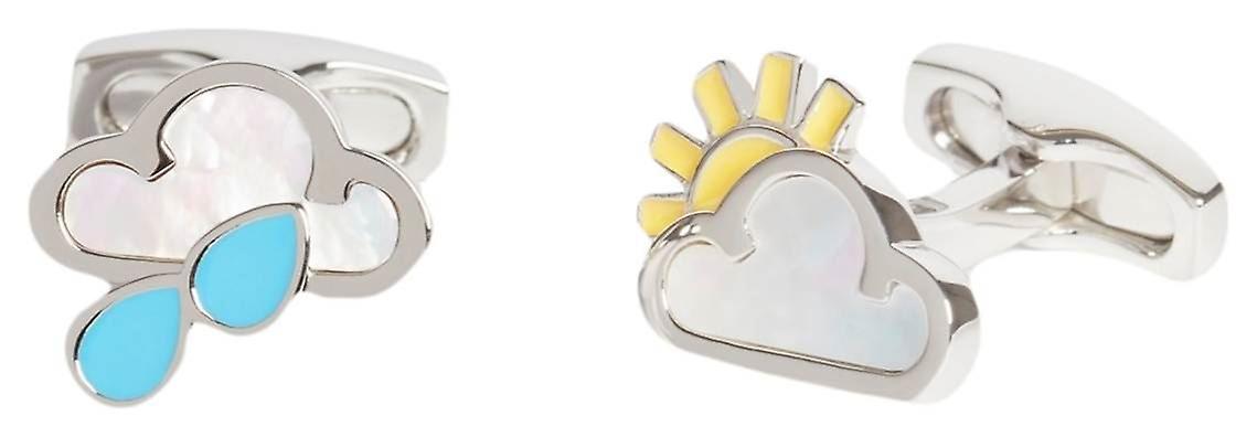 Simon Carter Weather Symbol Cufflinks - Silver/Yellow/Blue