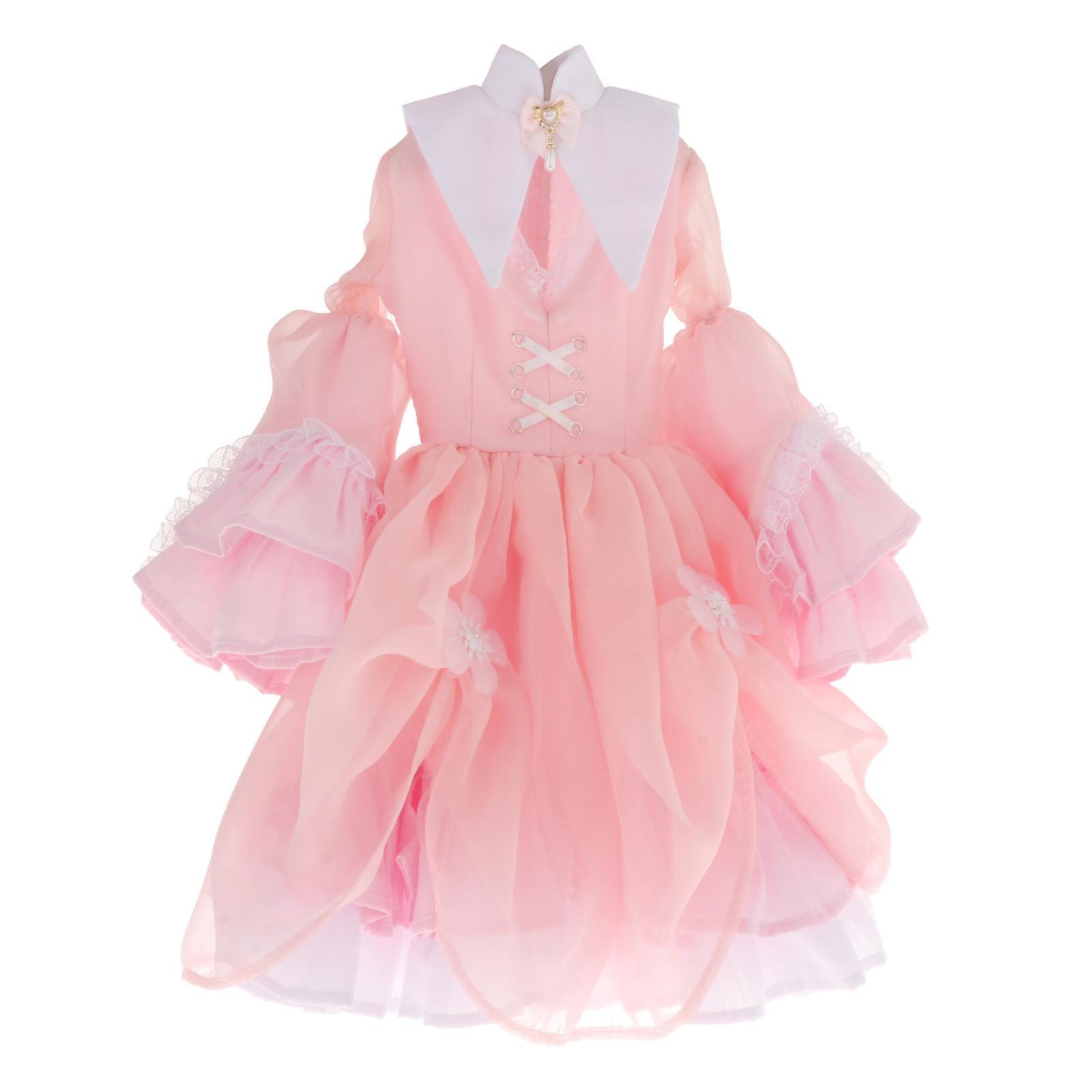 Klänning för 1/3 BJD-dockor Kulledad docka Dockkläder Outfits för barn Leksak rosa